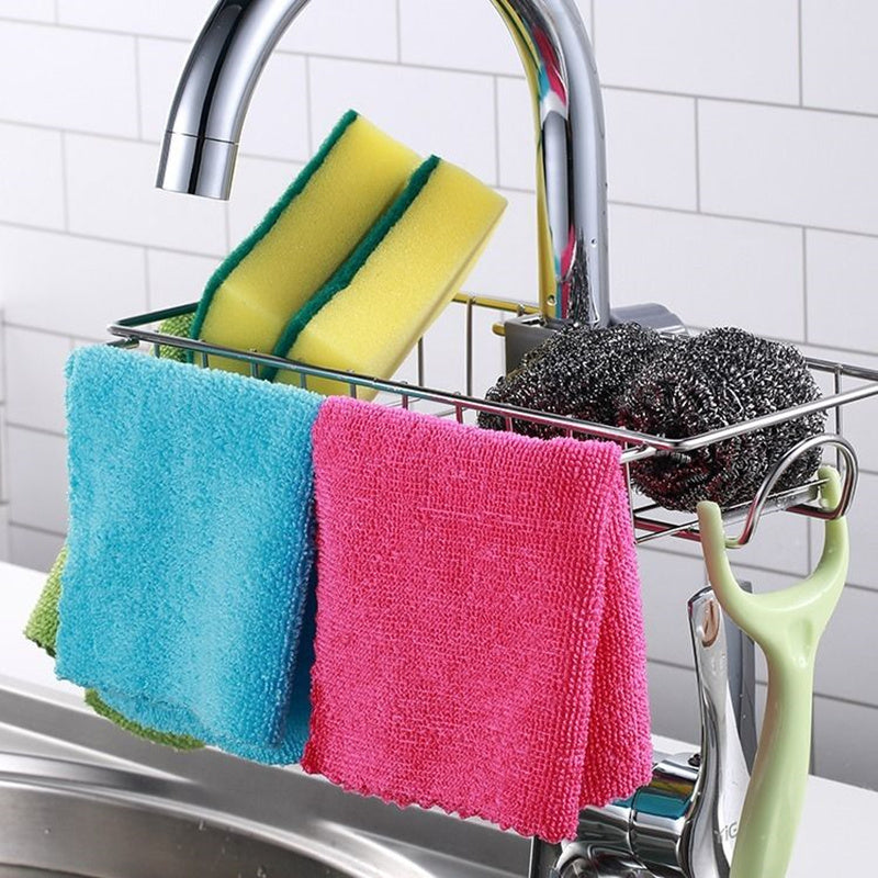 Adjustable Sink Drain Rack and Basket Organizer Kitchen Bathroom Accessories