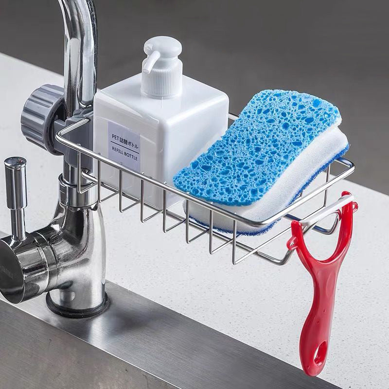 Adjustable Sink Drain Rack and Basket Organizer Kitchen Bathroom Accessories