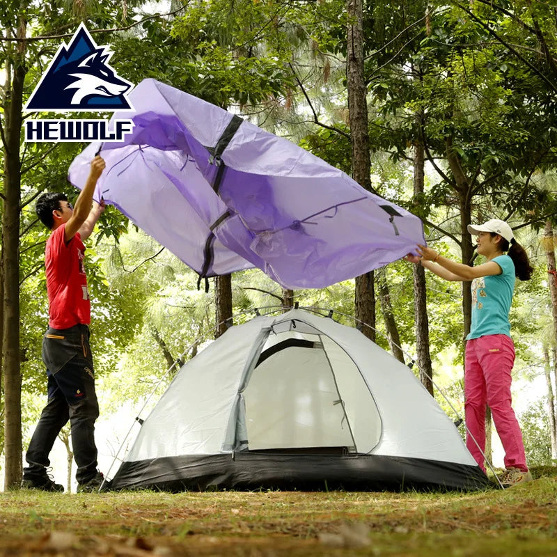 Hewolf 1595: Ultralight Double-Layer Aluminum Camping Tent