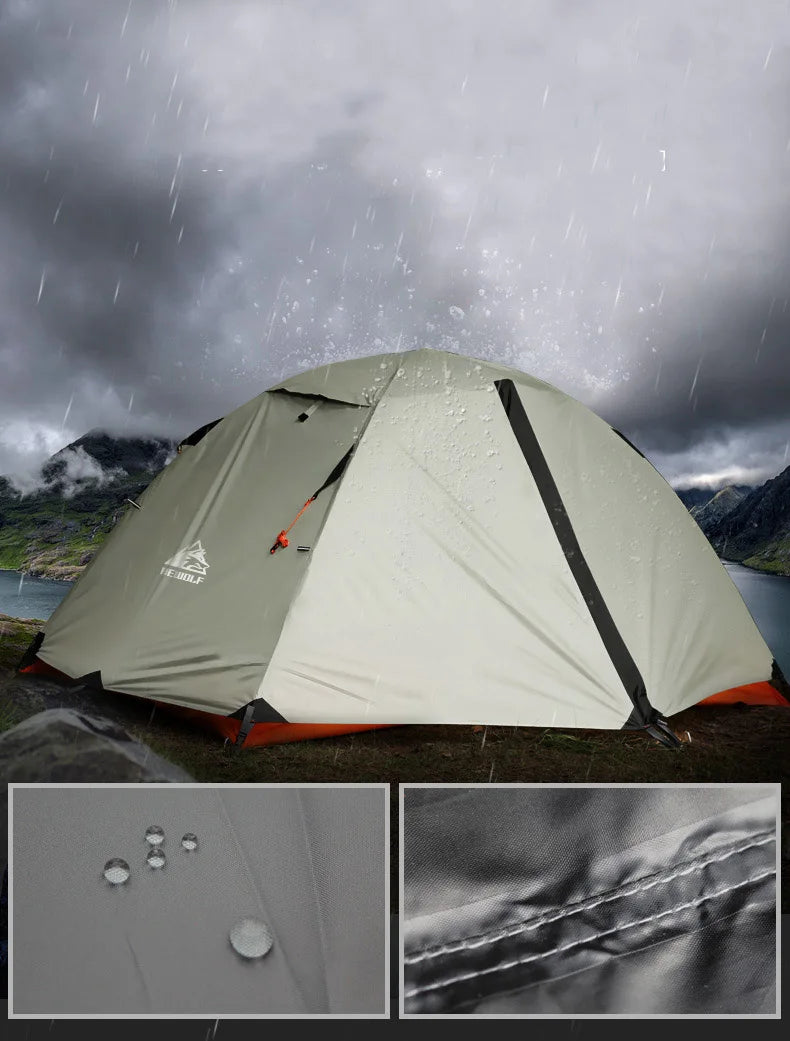 Hewolf 1595: Ultralight Double-Layer Aluminum Camping Tent