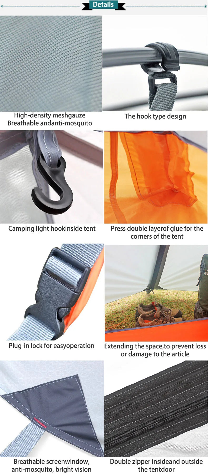 Hewolf 1595: Ultralight Double-Layer Aluminum Camping Tent