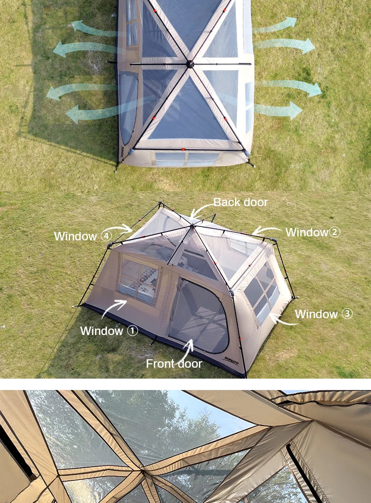 Sonuto 3-6P: Fully Automatic Quick-Open Ridge Tent