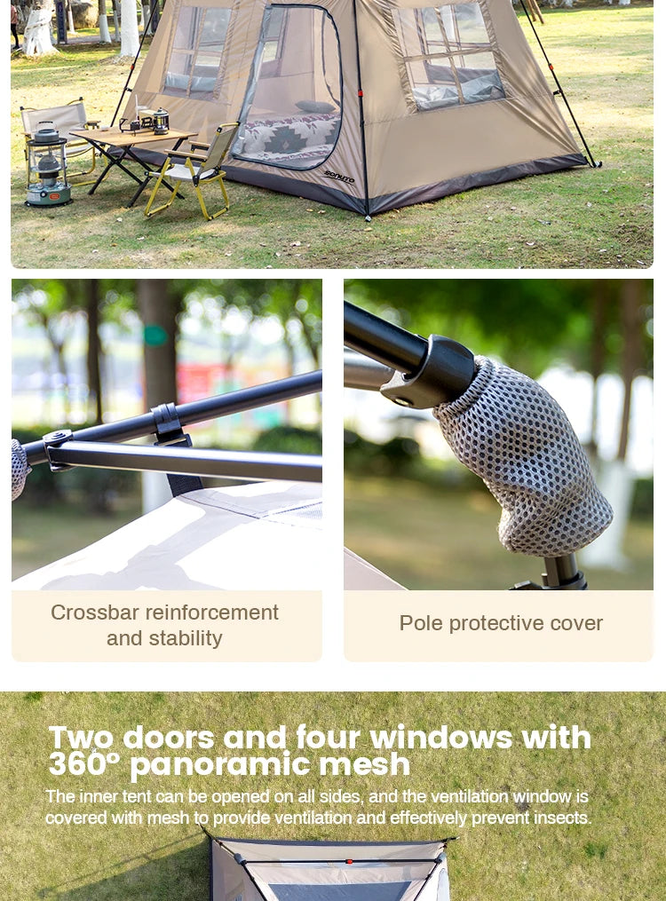 Sonuto 3-6P: Fully Automatic Quick-Open Ridge Tent