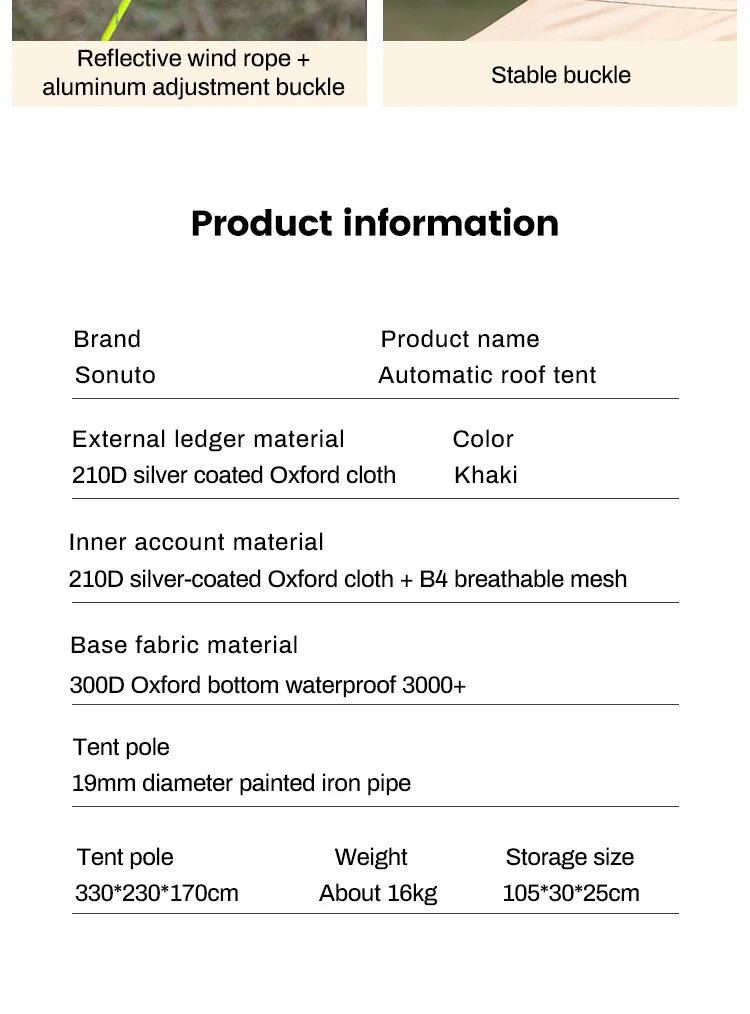 Sonuto 3-6P: Fully Automatic Quick-Open Ridge Tent