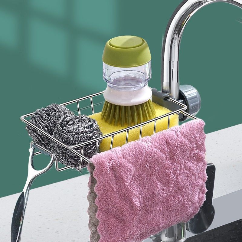 Adjustable Sink Drain Rack and Basket Organizer Kitchen Bathroom Accessories